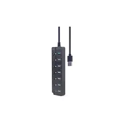 Концентратор Gembird 7 ports (1xUSB3.1+6xUSB2.0) switch black (UHB-U3P1U2P6P-01) - мініатюра 3