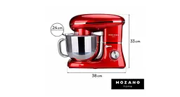Кухонний комбайн Mozano професійний тістоміс Kitchen Machine 2300 Вт чаша 6,2 л Red Кулінарна книга в подарунок - мініатюра 8