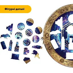 Дерев'яний фігурний пазл puzzlean Криптовалюта, А3, Дерев'яна коробка 200 елементів - мініатюра 3