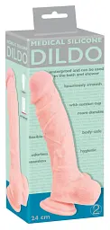 Фалоімітатор Medical Silicone Dildo 24 см тілесний - мініатюра 7