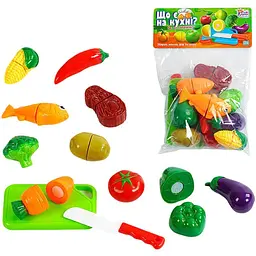 Продукти на липучках 4FUN Game Club Що є на кухні? 12 елементів ніж дошка 65283