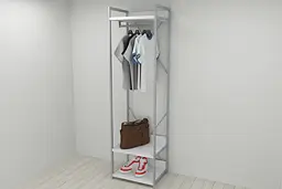 Шафа Гардероб Уні секція 1 серії Конект Ferrum-decor 220x60x50см Сірий метал ДСП Білий 32 мм (FRD-104503) - мініатюра 8