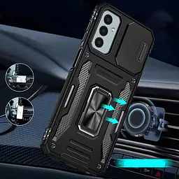 Ударостійкий чохол Camshield Army Ring для Samsung Galaxy S25 FE Чорний / Black - мініатюра 2