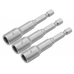 Головка магнітна Tolsen 10 мм 1/4" х65 мм 3шт (77845)