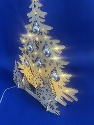 Штучні ялинки Крісмас Компані Різдвяна декорація Ялинка з LED-ілюмінацією 38 см біла F0003-1 - мініатюра 2