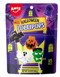 Льодяники на паличці Amos Halloween Candy Lollipop 180г