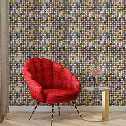 Самоклеюча алюмінієва плитка Sticker Wall 300х300х3мм Кольоровий квадратик SW-00001925 - мініатюра 7