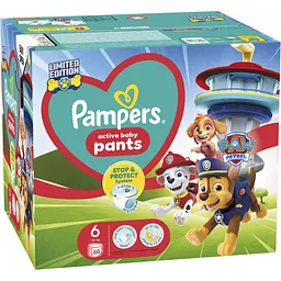Уцінка. Підгузки-трусики Pampers Active Baby Pants Щенячий патруль 6 (14-19 кг) 60 шт.   - мініатюра 2