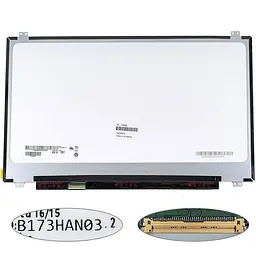 Матриця 17.3" B173HAN03.2 (1920*1080 40pin(eDP IPS 144HZ 300 cd/m? 16.7M 72% NTSC) LED SLIM(вертикальні вушка) матова