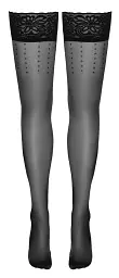 Панчохи Cottelli Legwear Hold-Ups Dot 4, One Size (чорний) - мініатюра 8