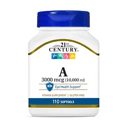 Вітаміни та мінерали Vitamin A 3000 mcg, 110 капсул 21st Century vit0004531