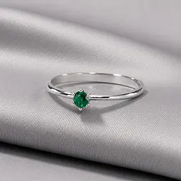 Кільце з білого золота зі смарагдом К-0732 20.5 - мініатюра 5