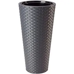Горщик для квітів Form-Plastic Rattana слим-40 63 л антрацит (3850-014)
