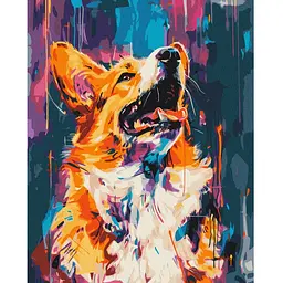 Картина за номерами Brushme Барвистий коргі BS53927 40x50 см