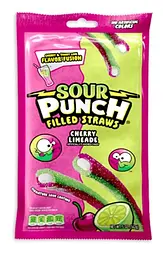 Кислі жувальні цукерки Sour Punch Filled Straws Cherry Limeade 142г