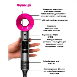 Фен для волосся Super Hair Dryer, 1600 Вт, з турборежимом та іонізацією - мініатюра 10