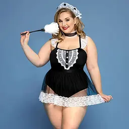 Костюм секс-покоївки JSY Гаряча Кері Plus Size Black