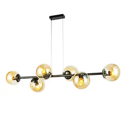 Люстра Levistella 7841021-6 BK+BR сучасний підвіс із коричневими плафонами кулями, 6 ламп Е27 - мініатюра 3
