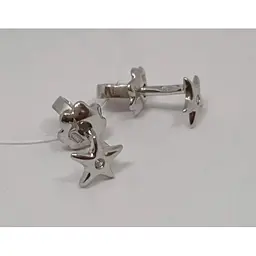 Срібні сережки-пуссети Qvaliz з фіанітами. 90-200106 - мініатюра 2
