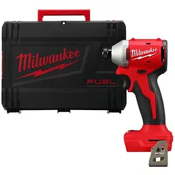 Шуруповерт ударний акумуляторний безщітковий 1/4" HEX MILWAUKEE, M18 BLIDR-0X, 190Нм (HDкейс)
