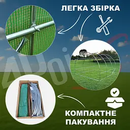 Теплиця садова 4Points 18м2 3х6м парник для городу дому дачі з вікнами, Зелений - мініатюра 7