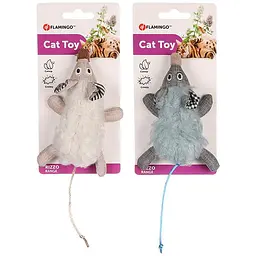 Іграшка для котів Flamingo Rizzo Mouse шарудить з котячою м'ятою 20 см м'яка та безпечна для гри