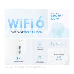 Система WiFi-Mesh Deco X10 AX1500, 1xGE LAN, 1xGE WAN, 1мод TP-Link teh0017275 - мініатюра 7