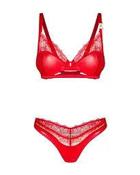 Комплект білизни Obsessive Aliosa S/M червоний - мініатюра 4