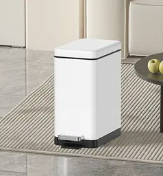 Відро для сміття з плавним закриттям прямокутне Koer TC-010206-08 6 л white KR5595, Білий матовий - мініатюра 9