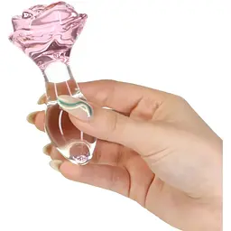 Скляна анальна пробка Pillow Talk Rosy Luxurious Glass Anal Plug - мініатюра 6