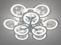 Сучасна LED люстра Dasha 8135/6+3HR LED 3color хром для вітальні з димером і пультом 64 см - мініатюра 3