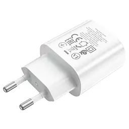 Мережевий зарядний пристрій Hoco N22 Type-C PD 25W білий - мініатюра 3