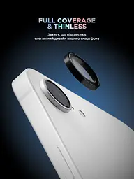 Захисне скло для камери Apple iPhone 16e/17e, Supreme BI, чорний колір, з рамкою, глянцеве скло для захисту лінз, протиударне, прозоре, з клейовим шаром по контуру, не впливає на якість фото, ArmorStandart (ARM84426) - мініатюра 2