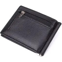 Чоловічий гаманець із металевим затискачем з натуральної шкіри ST Leather 23092 чорний - мініатюра 2