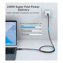 Дата кабель USB-C to USB-C 2.0m USB4 Gen 3 240W 8K Choetech (XCC-1042) - мініатюра 6