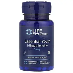 Екстракт меліси та L-теанін Life Extension Essential Youth L-Ergothioneine 5 mg, 30 вегакапсул