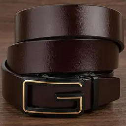 Ремінь чоловічий з пряжкою у вигляді літери G 20288 Vintage коричневий 105-120 см - мініатюра 1