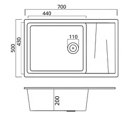 Кухонна мийка Platinum 7050 CASCADA білий (SP000042091) - мініатюра 7