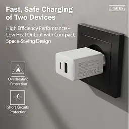Зарядний пристрій Digitus 1xUSB-C + 1xUSB 20W (DA-10300) - мініатюра 2