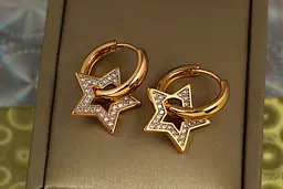 Сережки Xuping Jewelry зі зйомними зірками з фіанітів 2.5 см золотисті