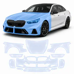 Антигравійна захисна бронеплівка за лекалами для BMW M5 G90 2024- передня частина авто (капот бампер фари крила)