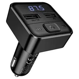 АЗП FM модулятор Borofone BC63 Selecto QC3.0 (2USB-A) Black - мініатюра 2
