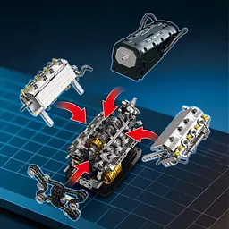 Конструктор Reobrix Двигун V6 з рухомими поршнями (33013) [171945] - мініатюра 9