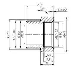 Подовжувач Karro KR3209 1/2" ВЗ 10 мм хромована латунь 30412 - мініатюра 6