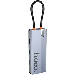 USB-хаб Hoco HB51 Wow 6-in-1 Deep Space Gray [140639] - мініатюра 5