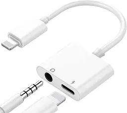 Адаптер Lightning 2в1 для iPhone з AUX 3.5 мм та портом зарядки