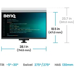 Монітор 31.5" BenQ RD320UA Metallic Grey UHD IPS 60Hz (9H.LMTLA.TBE) - мініатюра 8