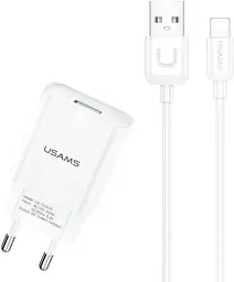 Зарядний пристрій Usams T21 Charger kit T18 Single USB 2.1A with Lightning Cable white