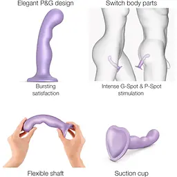 Насадка для страпона Strap-On-Me Dildo Plug P&G Lilas Metallic M - мініатюра 2