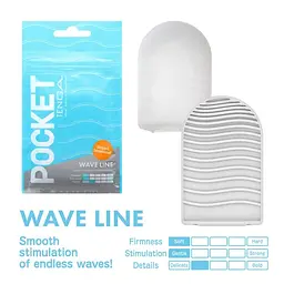 Кишеньковий міні-мастурбатор Tenga Pocket Wave Line, 7.5х5.5 см (блакитний) - мініатюра 2